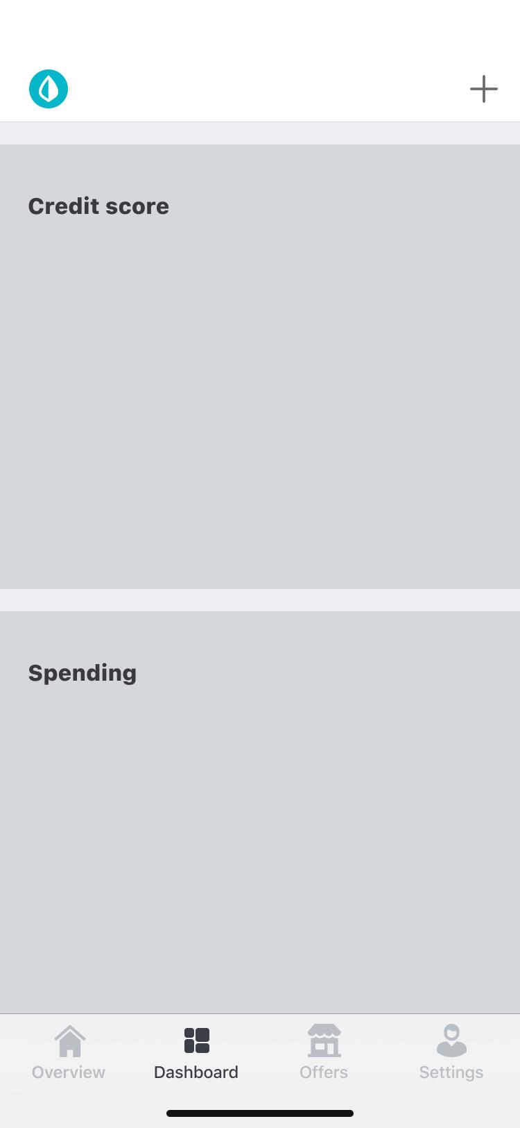 Separate Tab concept: Credit score and spending screen